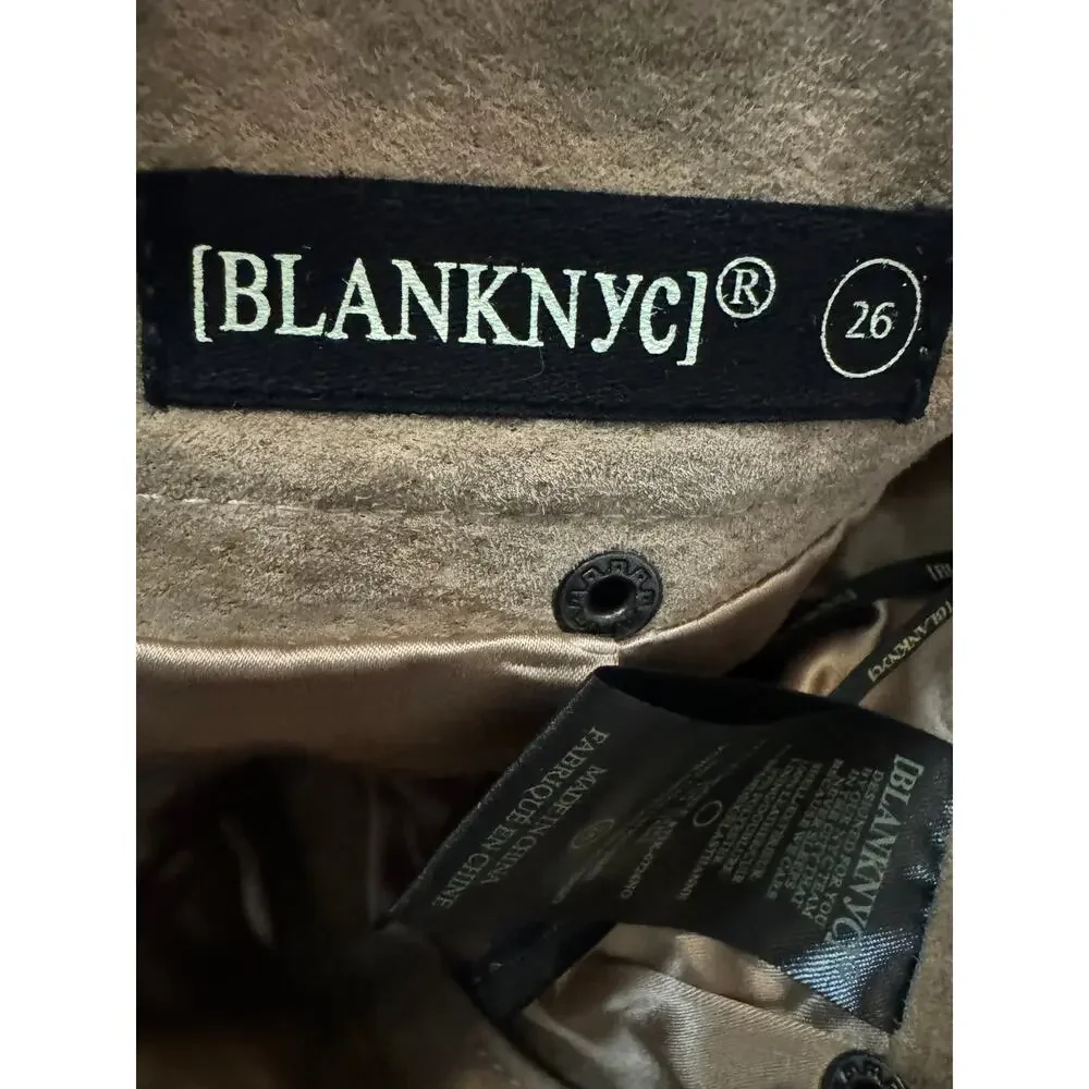 BLANKNYC Caffe Latte Suede 100% Leather Moto Mini Skirt Size 26 - Picture 9 of 10